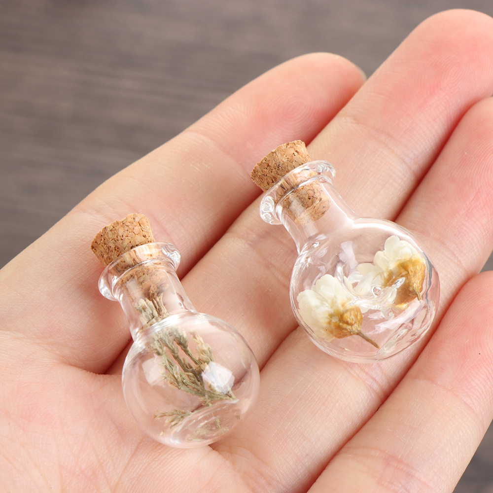 Small Wood Cork Stopper Decorative Wedding Holiday Containers Glass Bottle Glass Mini Jars