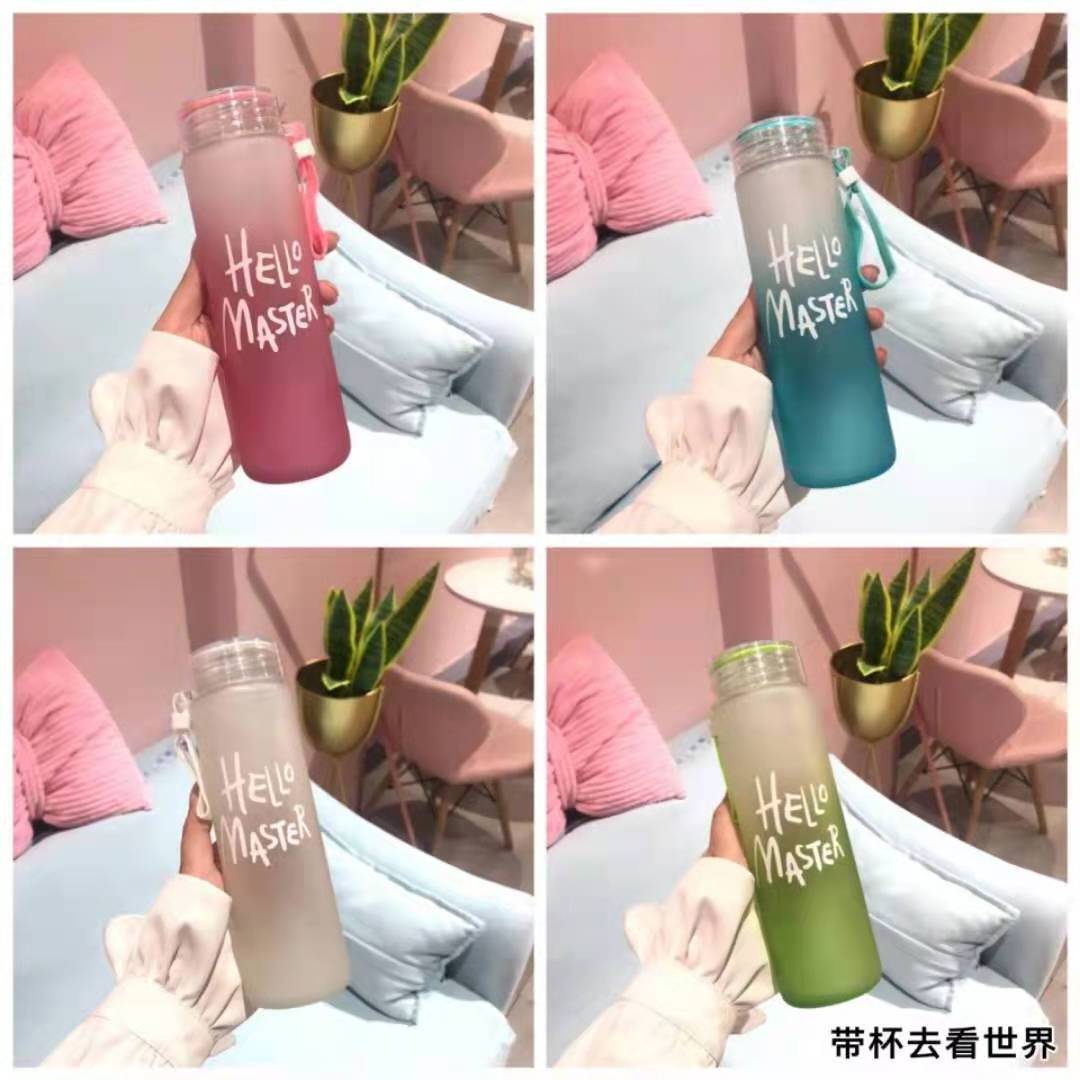 Colorful Wholesale Colorful Glass Water Bottle Frosted Drinkware Cheap Glass Camp Water Bottles