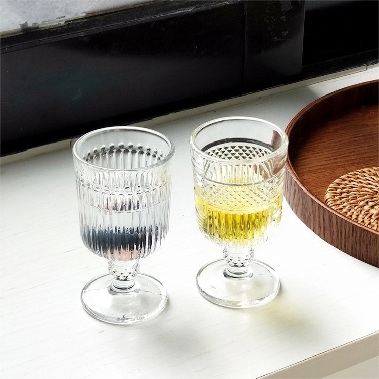 60ml Wholesale Factory Creative Design Home Light Luxury Drinking Glassware Handmade Small Glass Goblet Cups