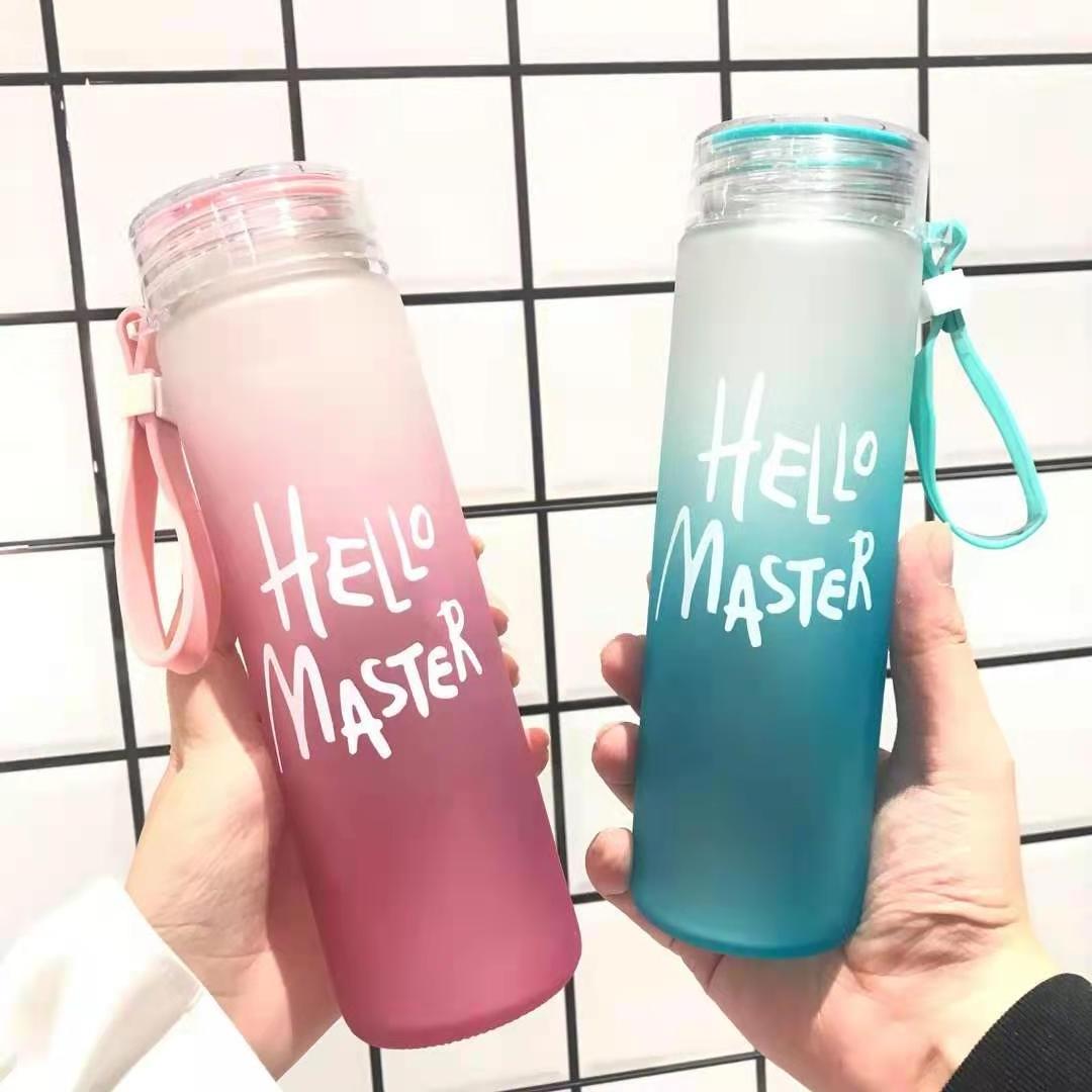 Colorful Wholesale Colorful Glass Water Bottle Frosted Drinkware Cheap Glass Camp Water Bottles