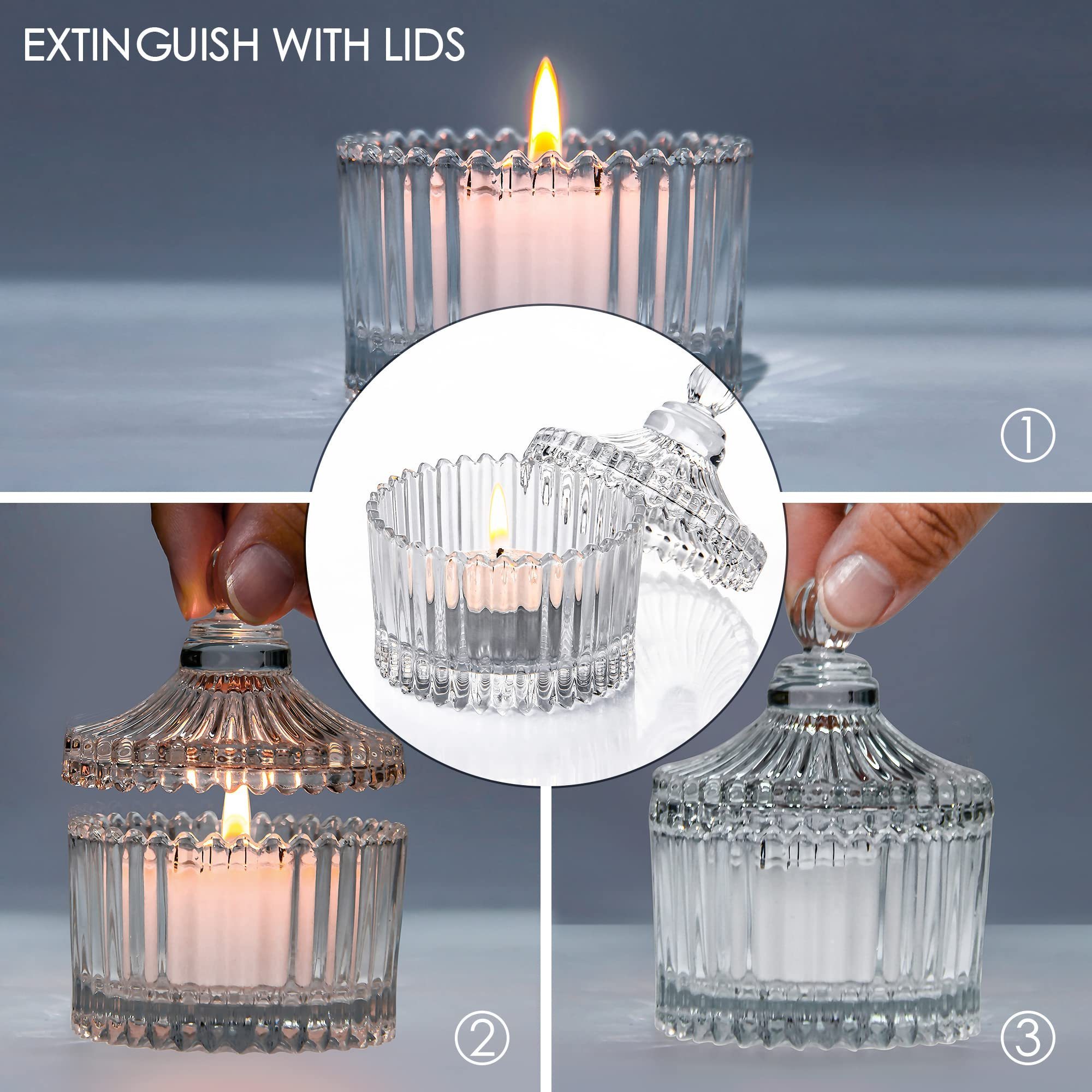 Custom wholesale matte candle vessels embossed candle Holder Mini Wedding Glass candle container jar