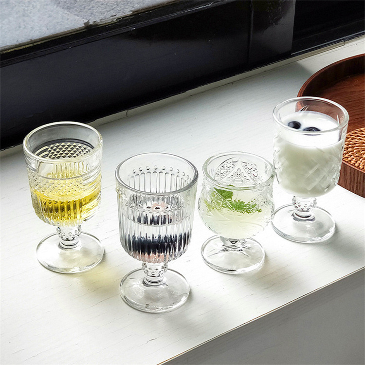 60ml Wholesale Factory Creative Design Home Light Luxury Drinking Glassware Handmade Small Glass Goblet Cups