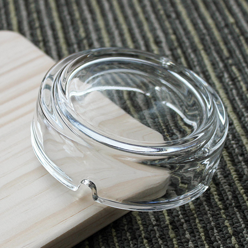 Wholesale Cheap Round Transparent Smoke Ashtray Home Decor Smoking Accessories Clear Glass Ashtray