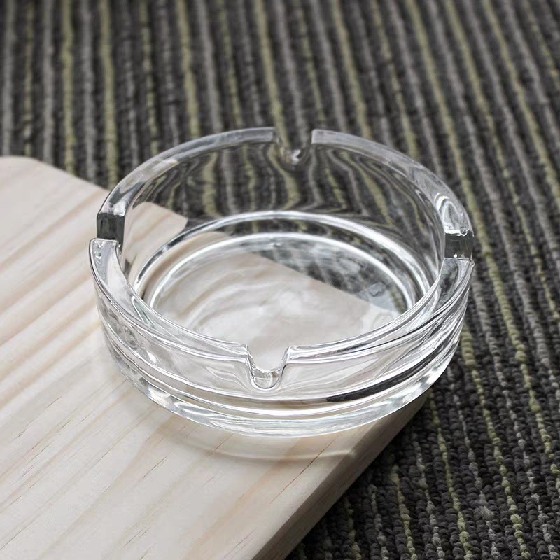 Wholesale Cheap Round Transparent Smoke Ashtray Home Decor Smoking Accessories Clear Glass Ashtray