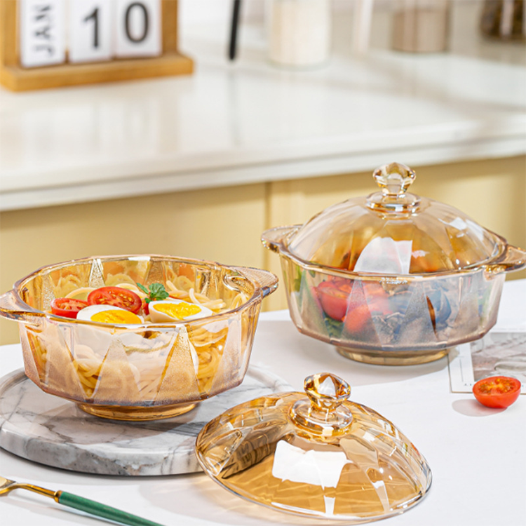 glass bakeware pot cookware casserole Clear Glass cooking pot Custom Glass casserole with lid