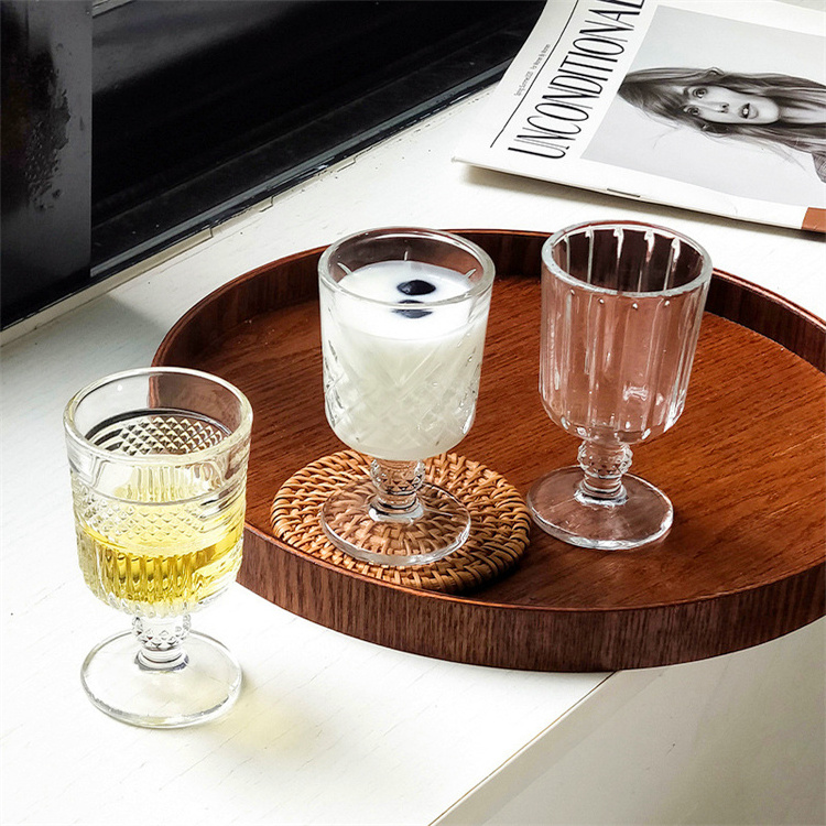 60ml Wholesale Factory Creative Design Home Light Luxury Drinking Glassware Handmade Small Glass Goblet Cups