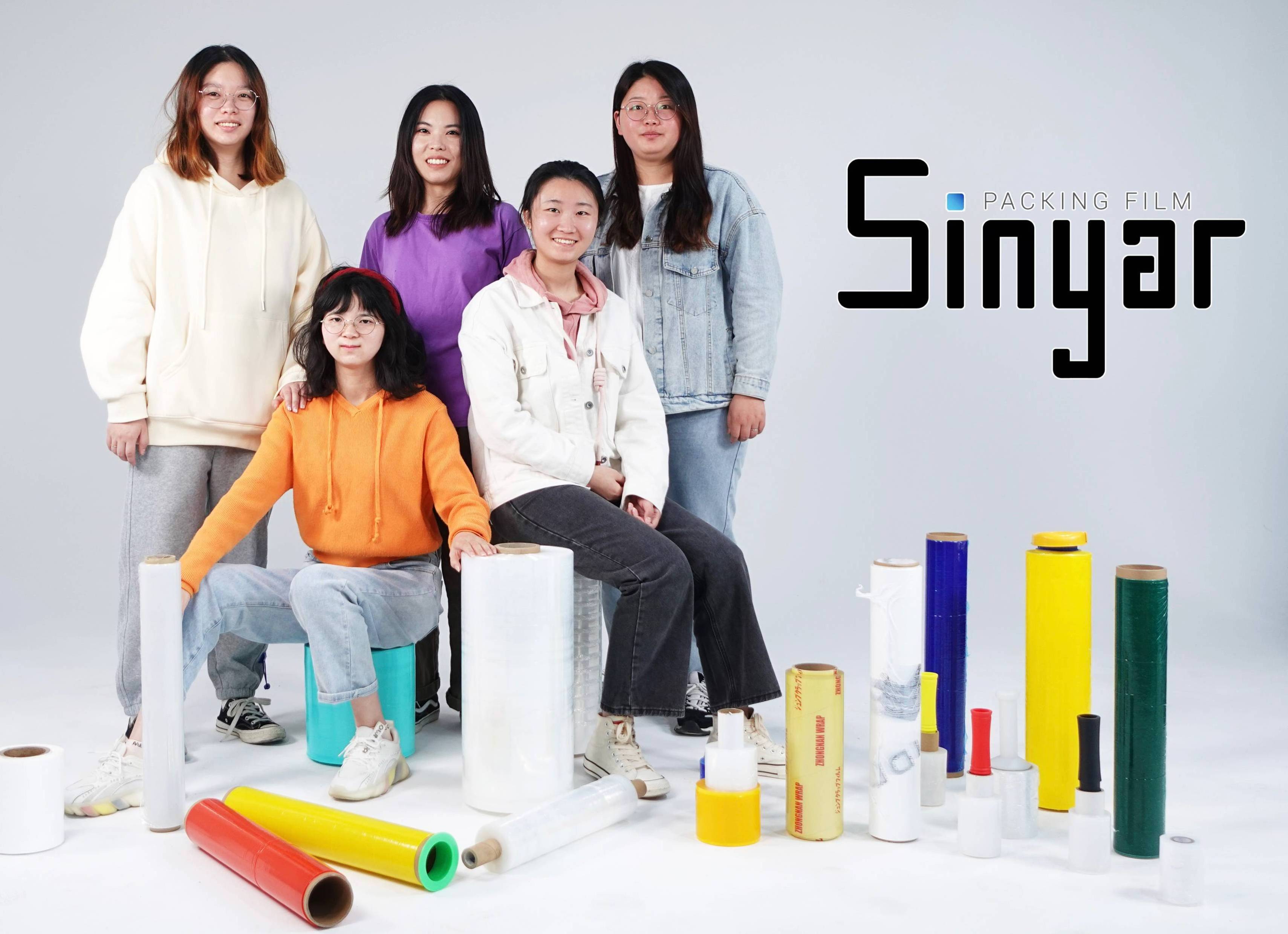 Sinyar Packing Film 100 Raw Material 20 Micron 80 Gauge Clear Plastic Wrap Manufacturer 50kg Lldpe jumbo roll stretch Film