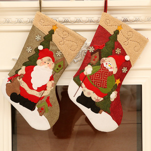 Sinyoo 3D Style Santa Snowman Reindeer Character Christmas Large Stockings Xmas Classic Decoration