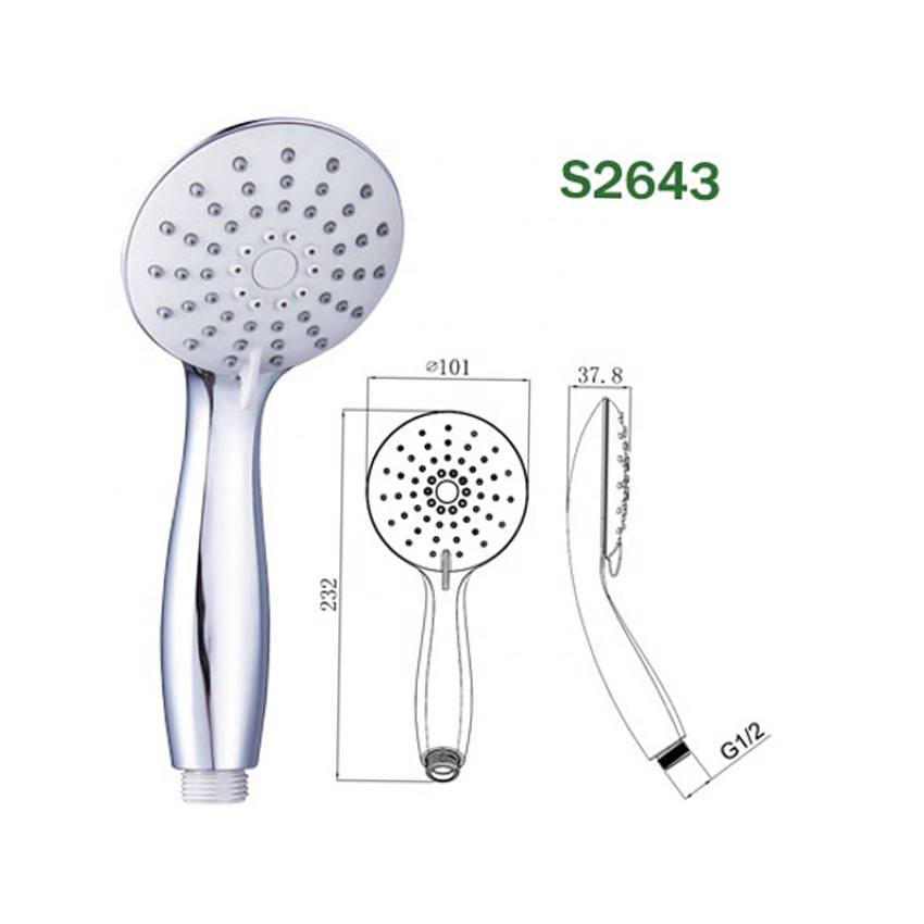 Hot Sale ABS Modern Bath Round Shower Hand 3-function Chrome Plated Bathroom Shower Head