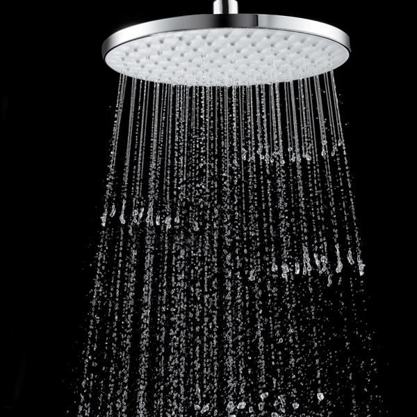 ABS Plastic Ceiling Mount High Pressure Shower Faucet Bathroom Shower Head Rain Showerhead Shower Systems Set