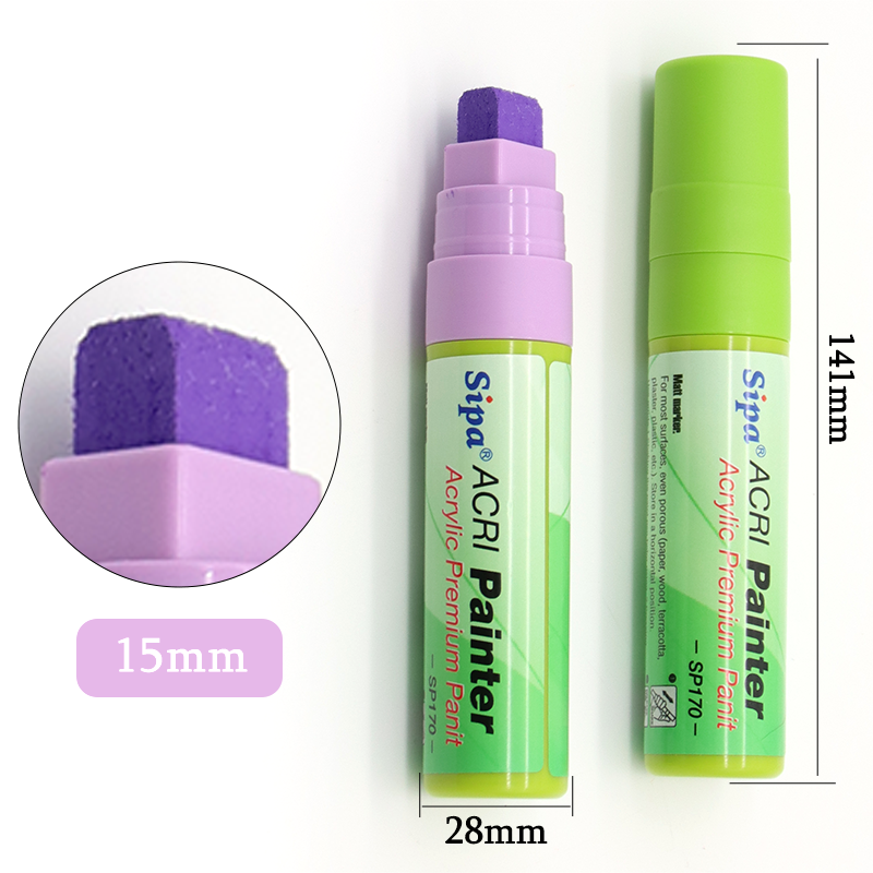 Sipa SP170 Washable Window Markers For Cars - 15mm Jumbo Neon Paint Chalk Markers for Glass, Chalkboard, Blackboard, Auto