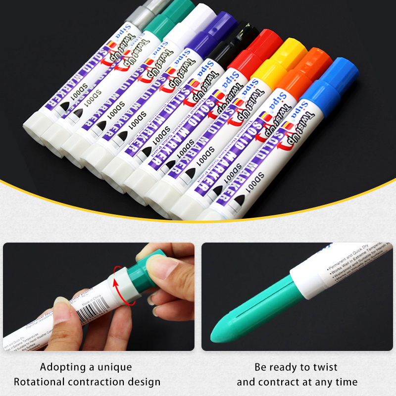 Sipa SD001 High Temperature Waterproof Oil Based Industry Solid Paint Permanent Tyre Glass Marker Pen