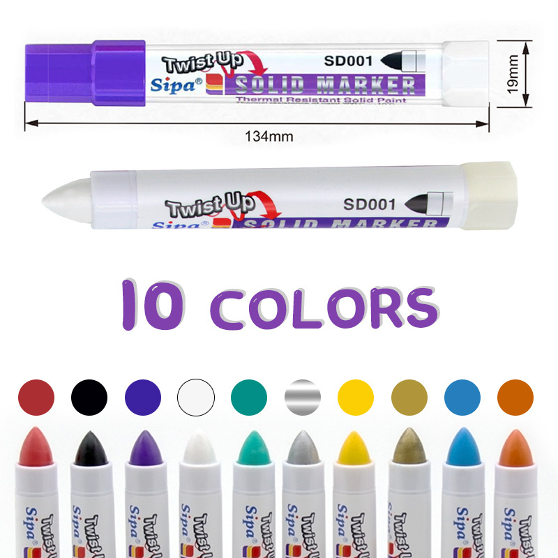 Sipa SD001 High Temperature Waterproof Oil Based Industry Solid Paint Permanent Tyre Glass Marker Pen