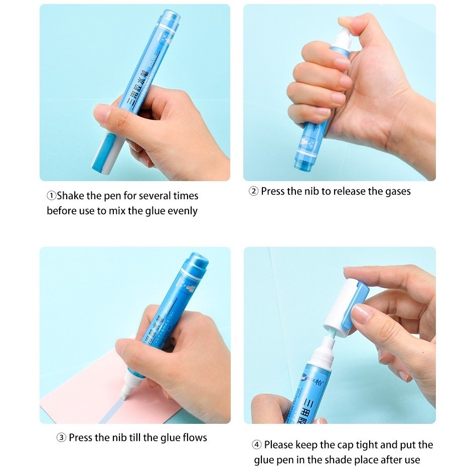 Sipa SGU05 No Spray Good Adhesive Effect Convenient Clean Fast Drying 2 Way Glue Marker Pen Permanent Pen for School