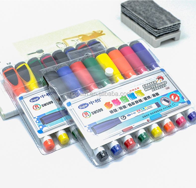 Sipa magnetic with erase Low odor dry erased whiteboard marker  pen set for school office