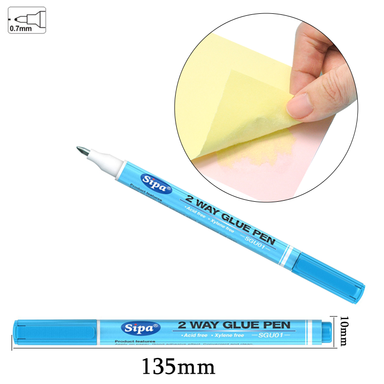 Sipa Strong Adhesive Effect Convenient Clean Fast drying 2 Way Glue Marker Pen for school office home use