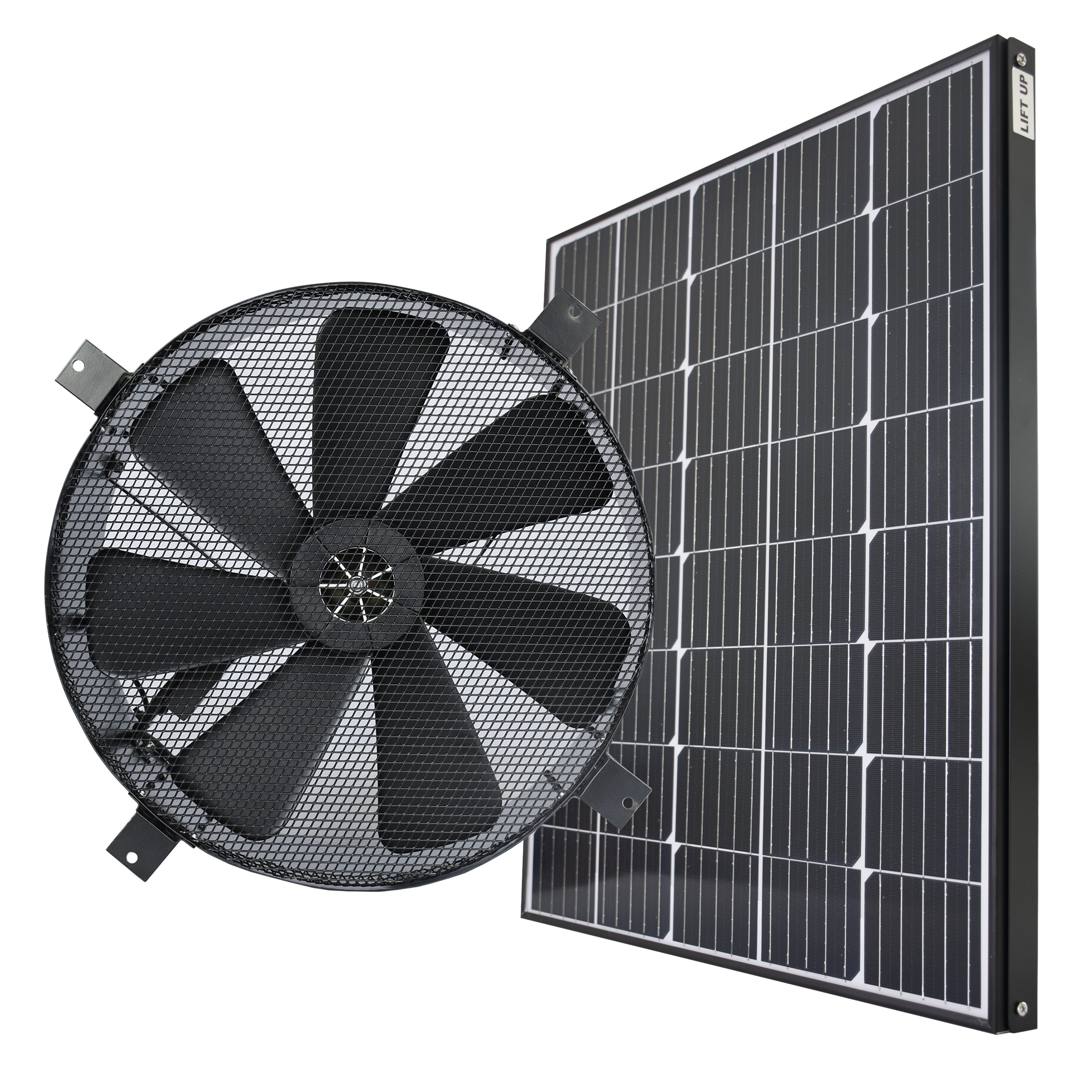 Solar Panel Powered HVAC Roof Ventilation Industrial Propeller Wall Mount Factory Air Extractor Attic Gable DC Heat Exhaust Fan