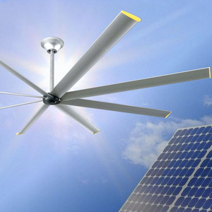 Big Wind 10ft Solar Powered DC Direct Drive 5 Speeds High Volume Industrial Workshop Ceiling HVLS Fan for Cooling Air