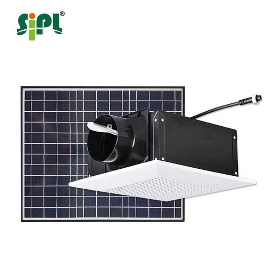 Green energy 40W solar powered inline ducted centrifugal type ventilation fan living room bathroom ceiling mounted exhaust fan