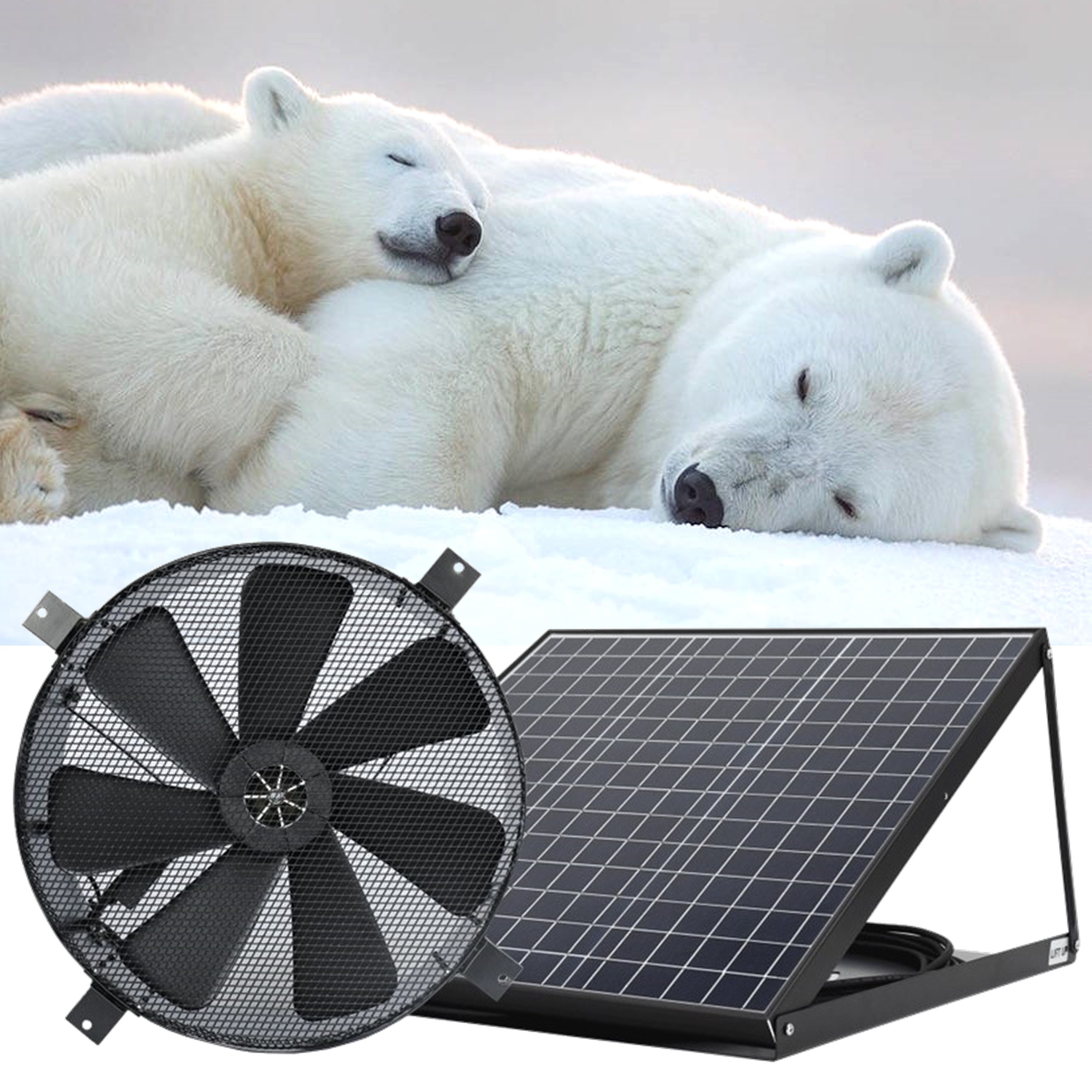 Solar Panel Powered HVAC Roof Ventilation Industrial Propeller Wall Mount Factory Air Extractor Attic Gable DC Heat Exhaust Fan