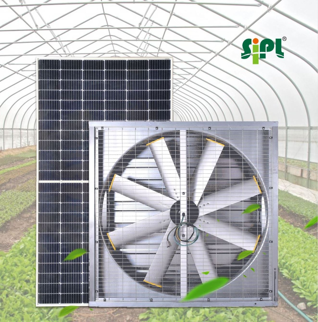 2024 Super Energy Saving Agriculture Greenhouse Farm Air Cooling Fan 440W Solar Powered Industrial Ventilation Poultry Exhaust F