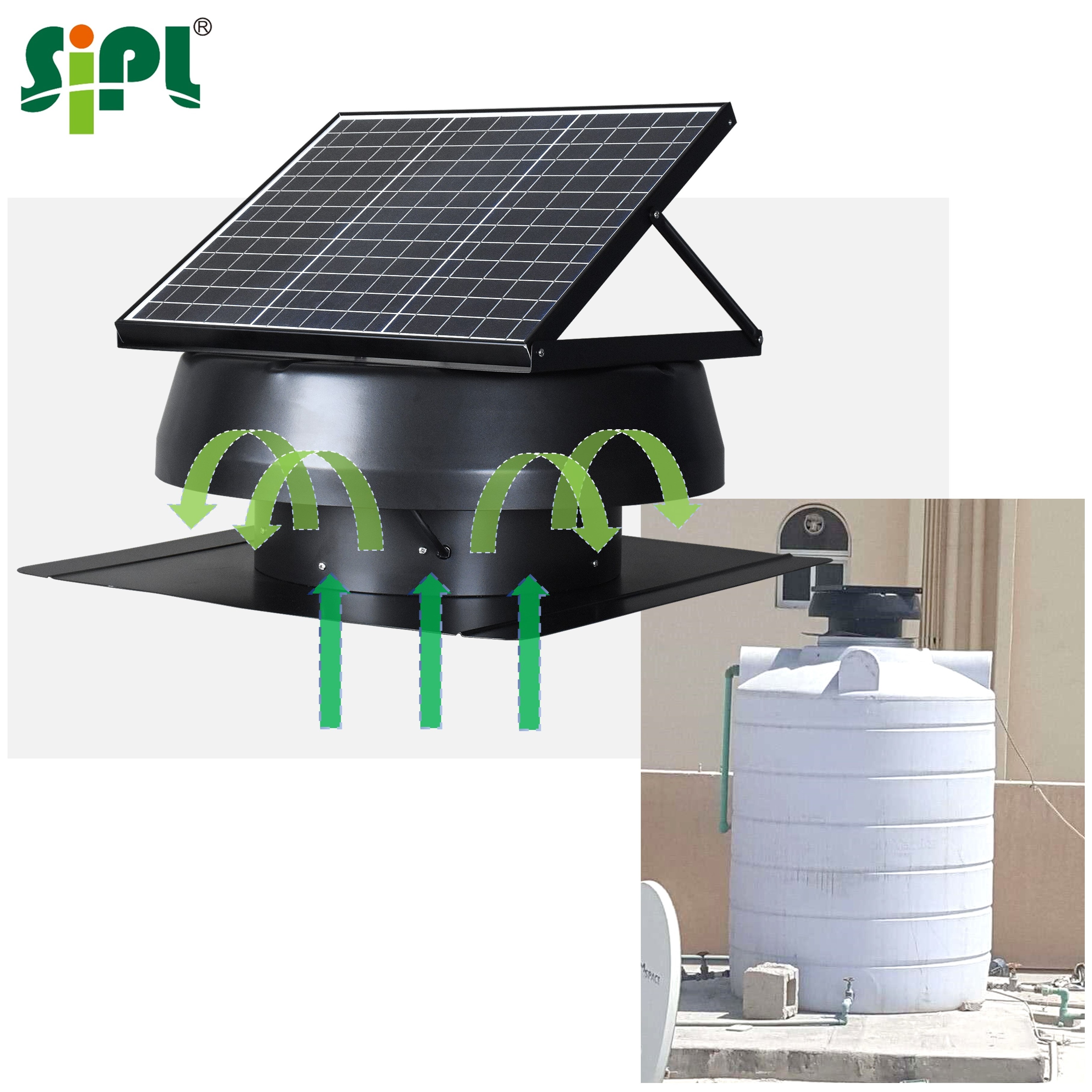 Hot Sale Heat Extractor 50W Solar Panel Powered Attic Gable Ceiling Water Tank Roof Exhaust Fans HVLS DC Ventilation Air Blower