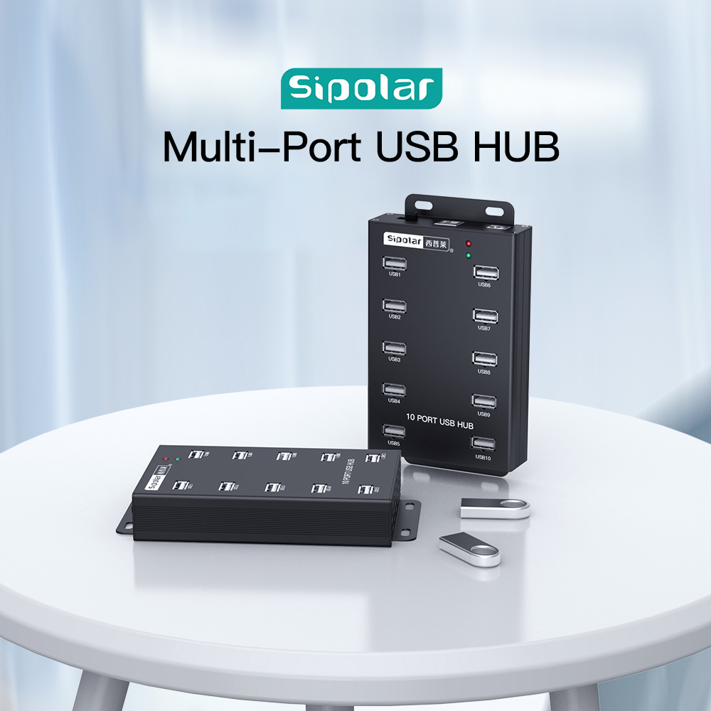 Sipolar A-300 10 port usb 2.0 hub for refurbished phones aluminum usb hub charger