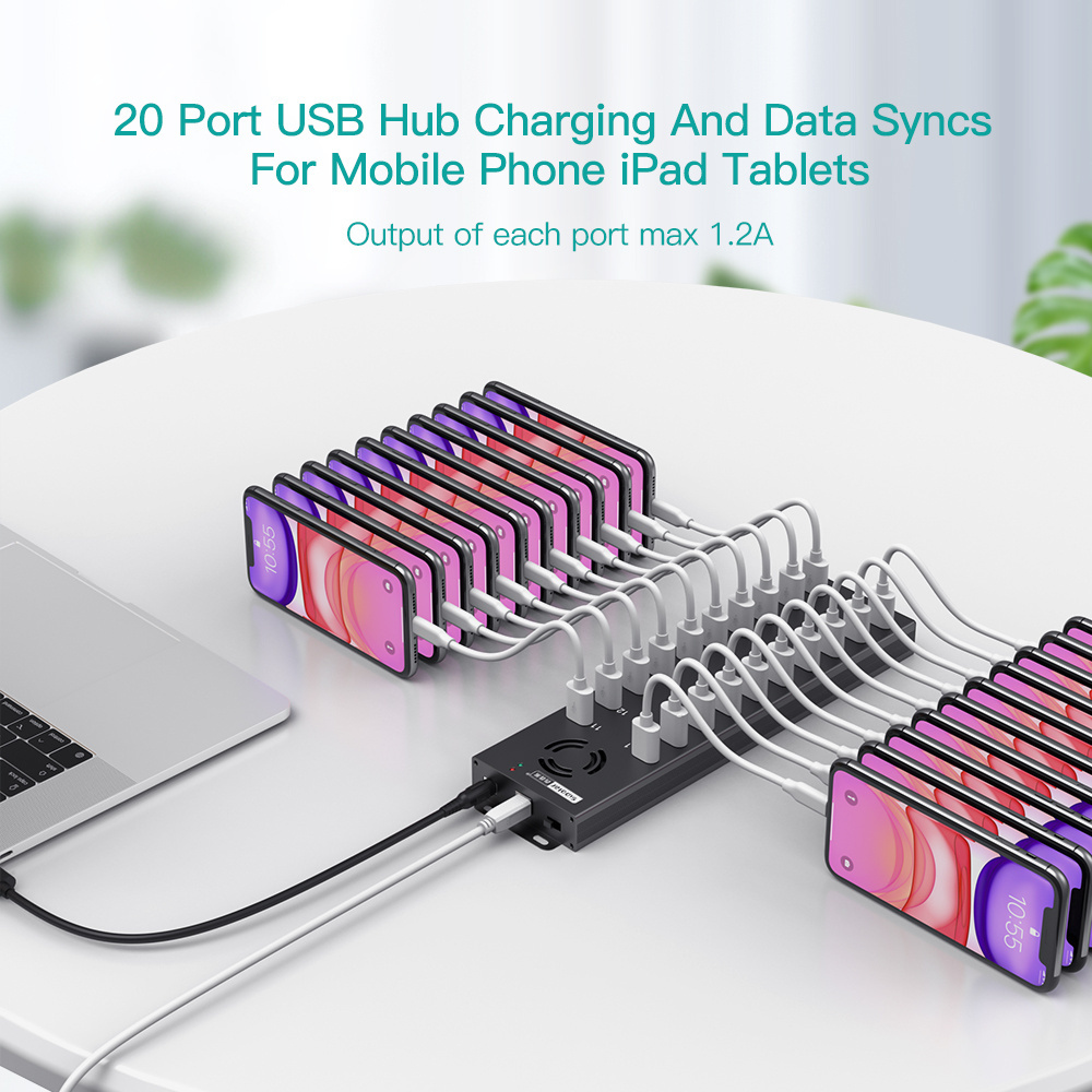 Sipolar A-805P  20 port  usb hub  energy storage charging station with 120W usb docking station