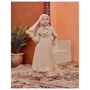 SIPO 2023 Eid Muslim Baby Girl Abaya For Child Embroidery Chiffon Solid Color Full Lining Muslim Baby Abaya Maxi Dress