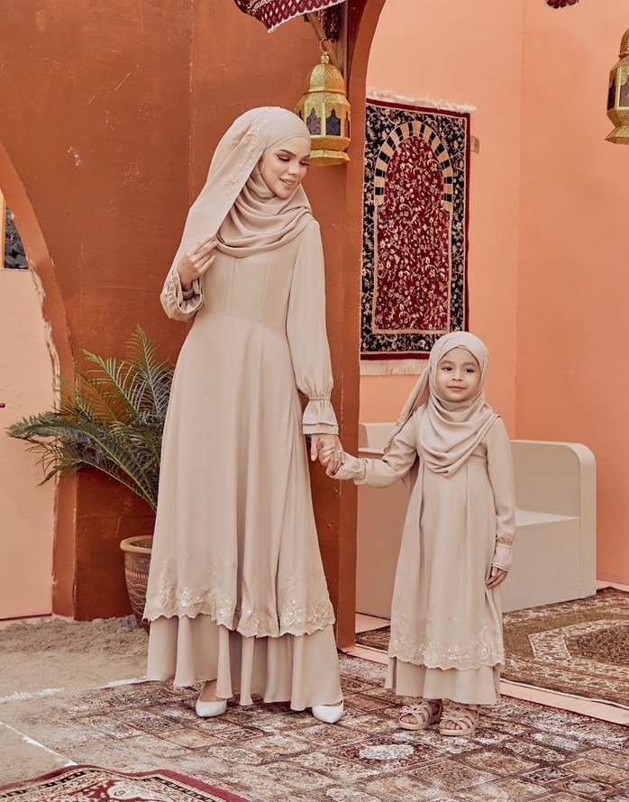 SIPO 2023 Eid Muslim Baby Girl Abaya For Child Embroidery Chiffon Solid Color Full Lining Muslim Baby Abaya Maxi Dress