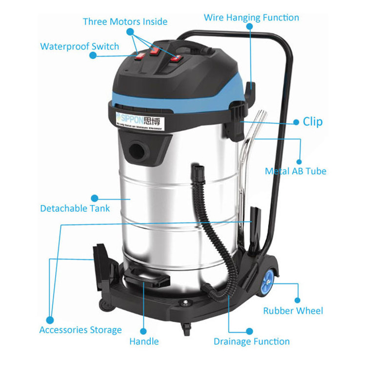 Silence Industrial Wet Dry Vacuum Cleaner Electric Free Spare Parts 3600W High Quality Robocop Hotel Outdoor with Bag 1000 220