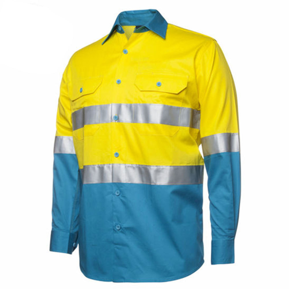 Cheap price two tone hi viz work shirt for men and women workwear