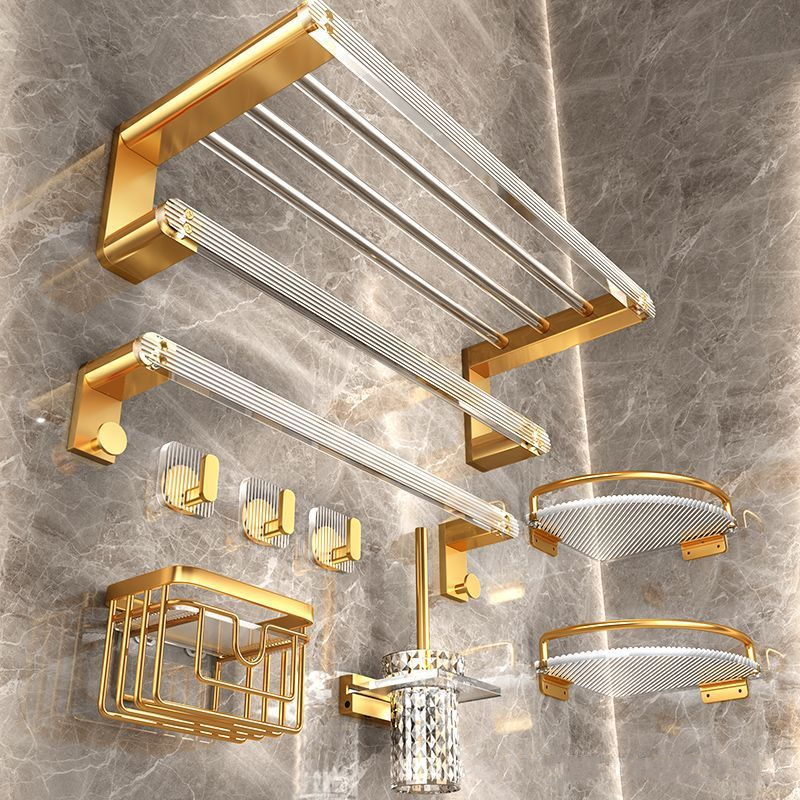 Nordic metal acrylic gold towel rack bathroom hardware wall hanging towel rack