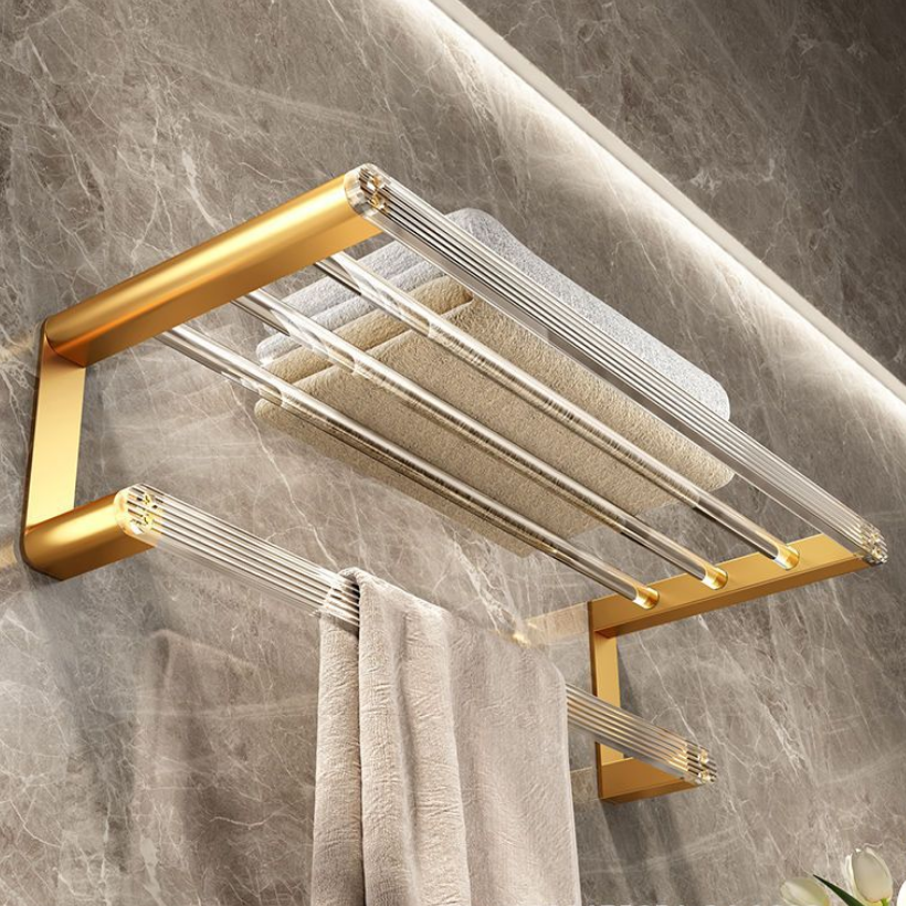 Nordic metal acrylic gold towel rack bathroom hardware wall hanging towel rack