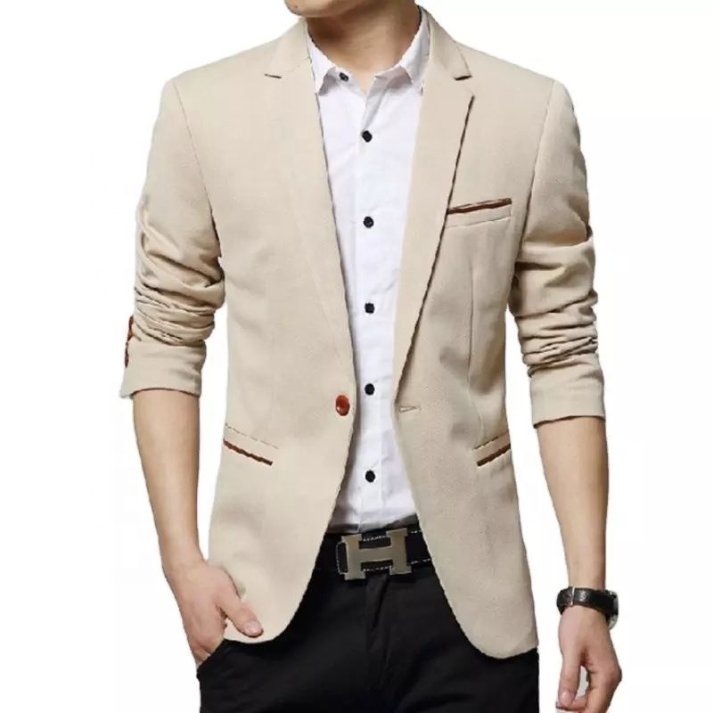 Men Business Cmenal Clothing Knitted Regular Fit Polyester Blazer Men'S Suits Elegant Clothing Jacket For Men