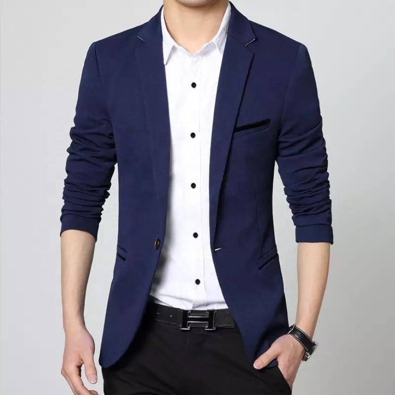 Men Business Cmenal Clothing Knitted Regular Fit Polyester Blazer Men'S Suits Elegant Clothing Jacket For Men