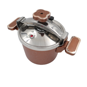 Factory cheap price Marble coating pressure cooker aluminum alloy with non stick coating Quick pot 3/4/5/7/9 L