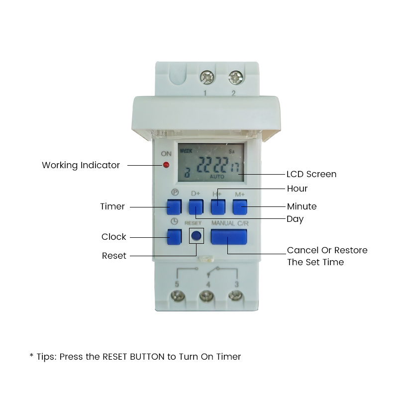 CSQ Timer 220V 110V 24V 12V AHC15A TP8A Digital LCD Power Timer Programmable Time Switch Relay 16A THC15 Weekly Control Timer