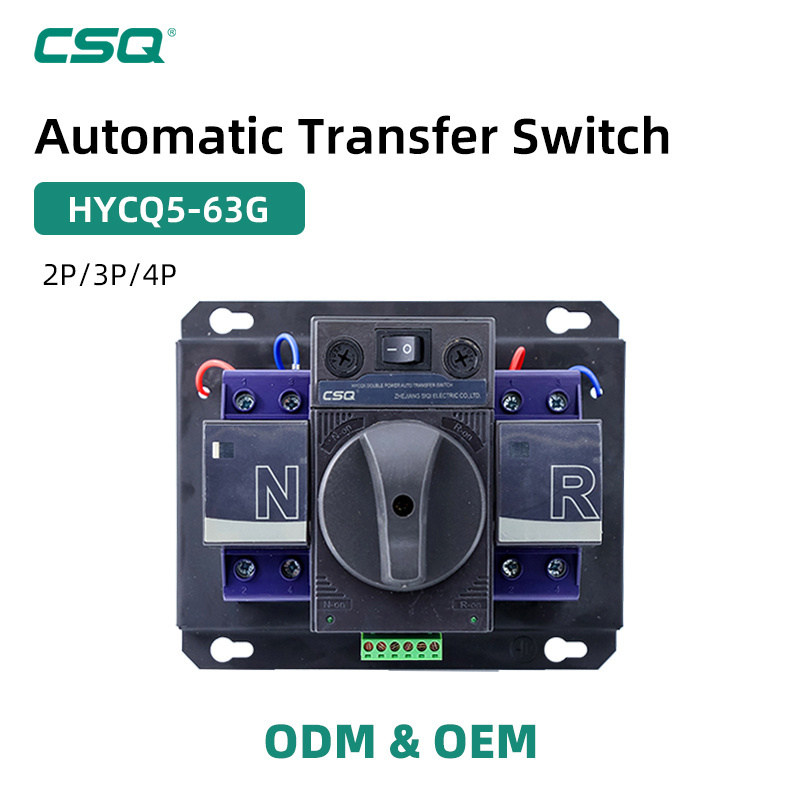 CSQ new mcb 63A changeover switch ac 220v 4 pole power automatic transfer switch manufacturer ATSE for solar energy