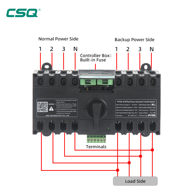 ATS 63A 4P low voltage cb class 220v changeover switch dc generator 10kw automatic transfer switch wholesale