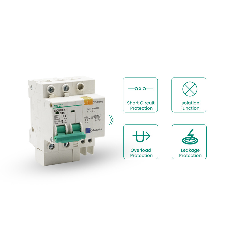 CSQ HYCB1LE-63 ELCB Current Circuit Breaker Overload Overvoltage/Undervoltage Over Current Leakage Protection Reclosing Switch