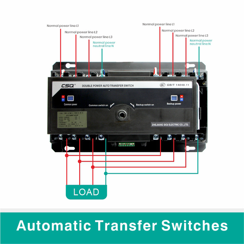 CSQ brand cb class 250a 400a 800a ats control cabinet automatic transfer switch 3p 4p 125a ATSE automatic changeover switch