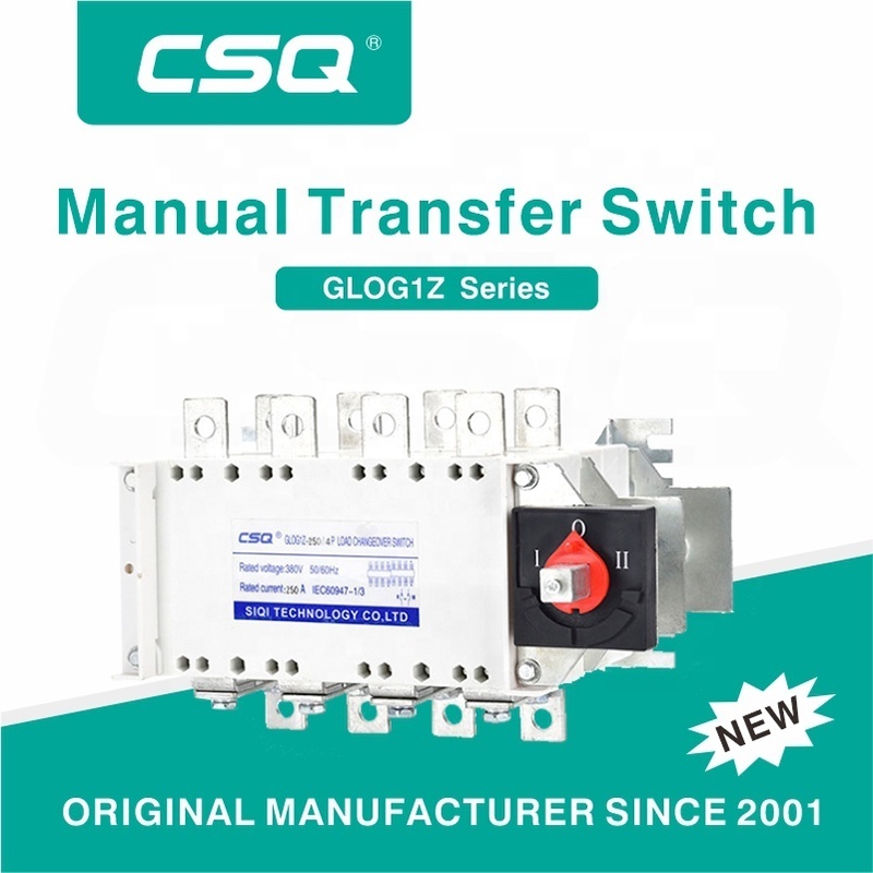 CSQ I-O-II Three Positions 4 pole Changeover Switch 3P 400A 2500a 3200A 3p/100a Manual Transfer Power Switches MTS 2000A load