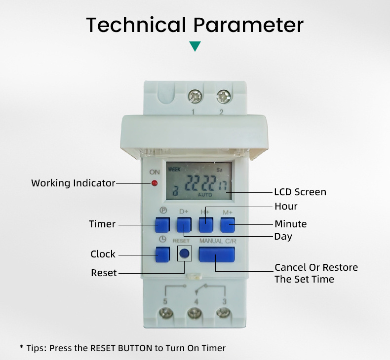 CSQ Timer 220V 110V 24V 12V AHC15A TP8A Digital LCD Power Timer Programmable Time Switch Relay 16A THC15 Weekly Control Timer