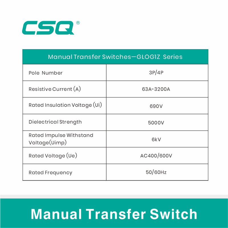 CSQ China Low Voltage Generator Isolation Switch Suppliers 220V Isolating On Off 3 Phase 100 Amp 32 Amp Manual Transfer Switch