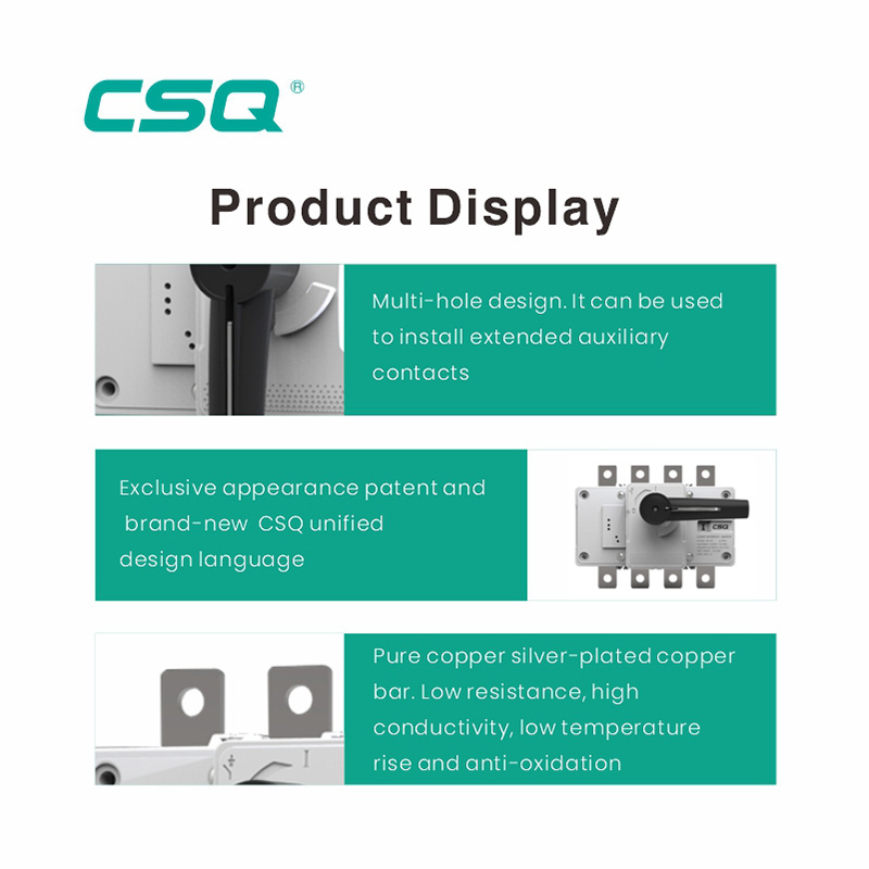 CSQ 160A Dc 2500A 1000A 250 Amp Load Isolation Switch Ac 100A 3 Phase 4 Pole 600A 100 Amp Mini 4P 80A