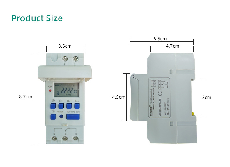 CSQ Timer 220V 110V 24V 12V AHC15A TP8A Digital LCD Power Timer Programmable Time Switch Relay 16A THC15 Weekly Control Timer