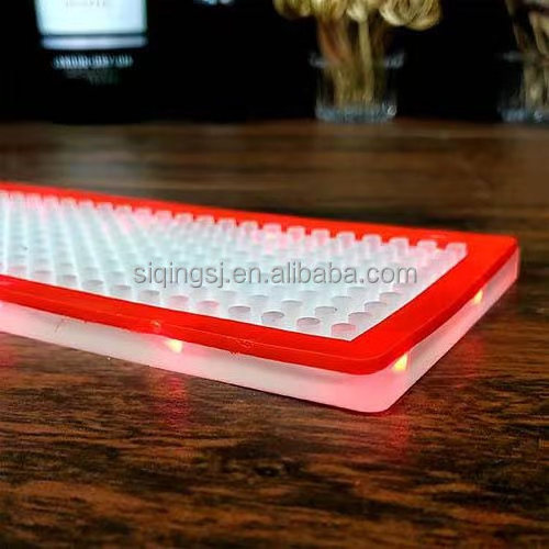 2023 Best-selling PVC Flush non-slip custom logo color Custom lighting Beer Bar mat Drink counter Led bar mat