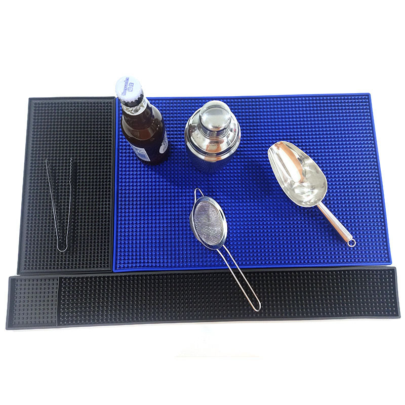 Manufacturer sale hot goods crazy strong black spot cocktail PVC bar MATS cheap custom color bar mat