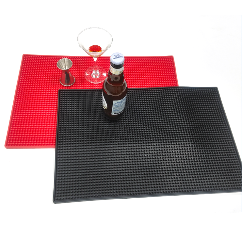 Manufacturer sale hot goods crazy strong black spot cocktail PVC bar MATS cheap custom color bar mat